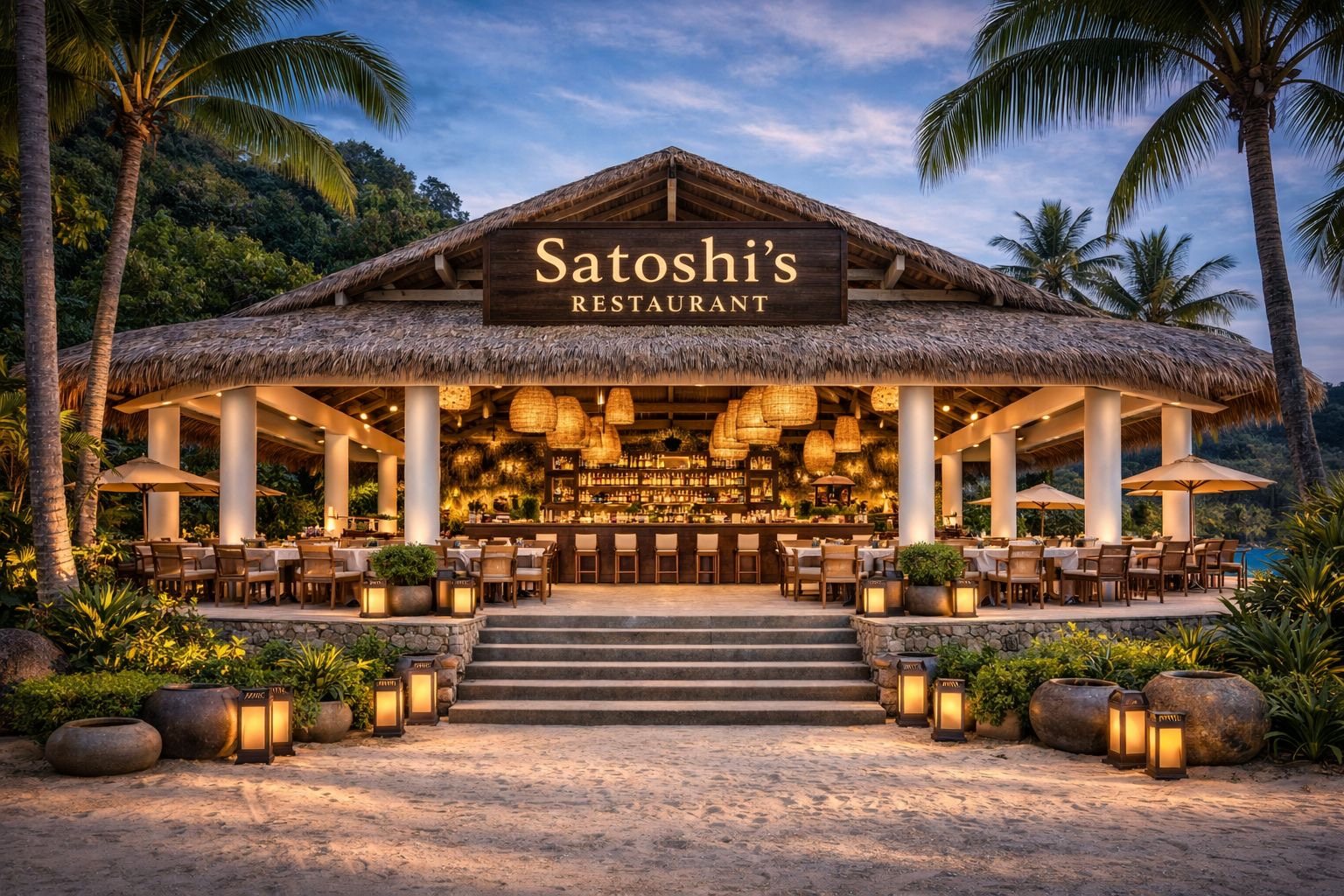 Restauracja Satoshi's o zmierzchu